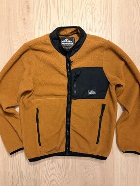 West 49 Youth XL Sherpa Full Zip Jacket Mustard Yellow Tan Skater Fleece